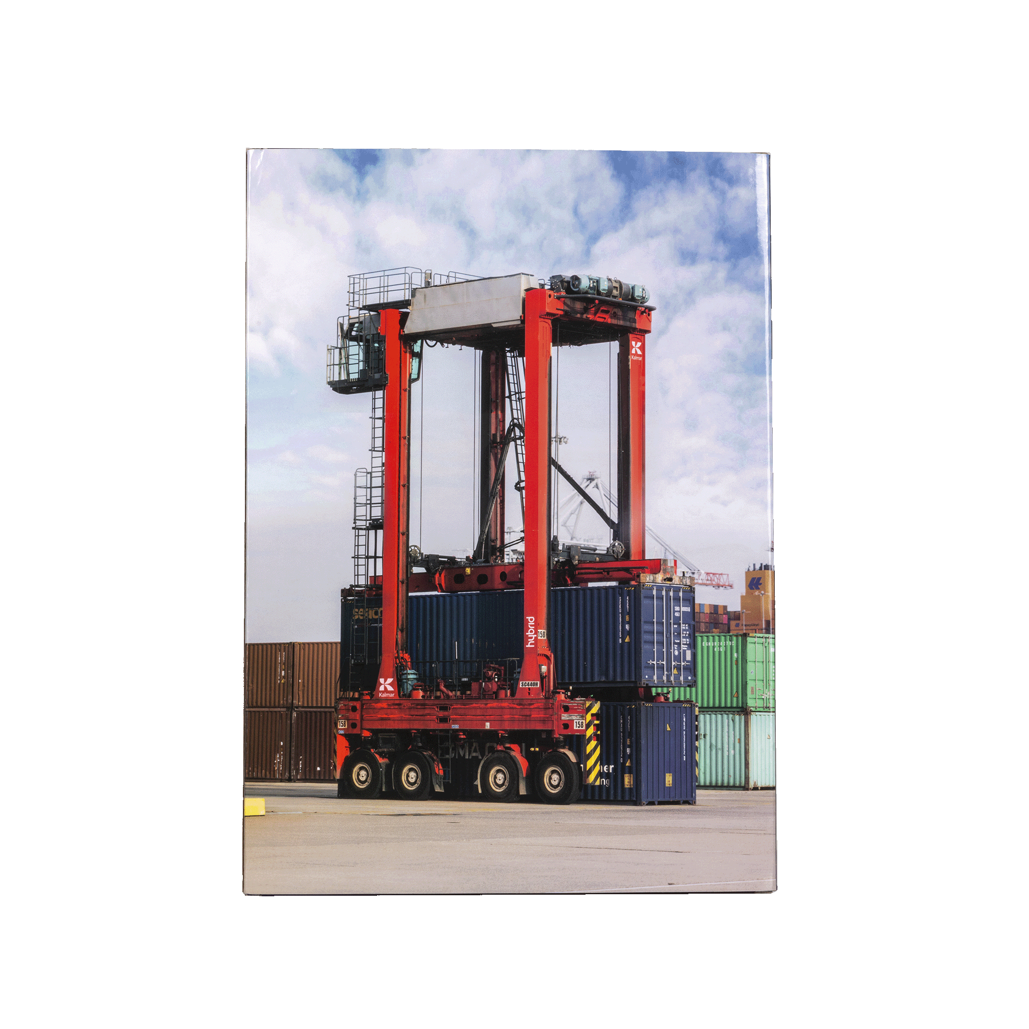 scale model straddle carrier with kalmar branding box