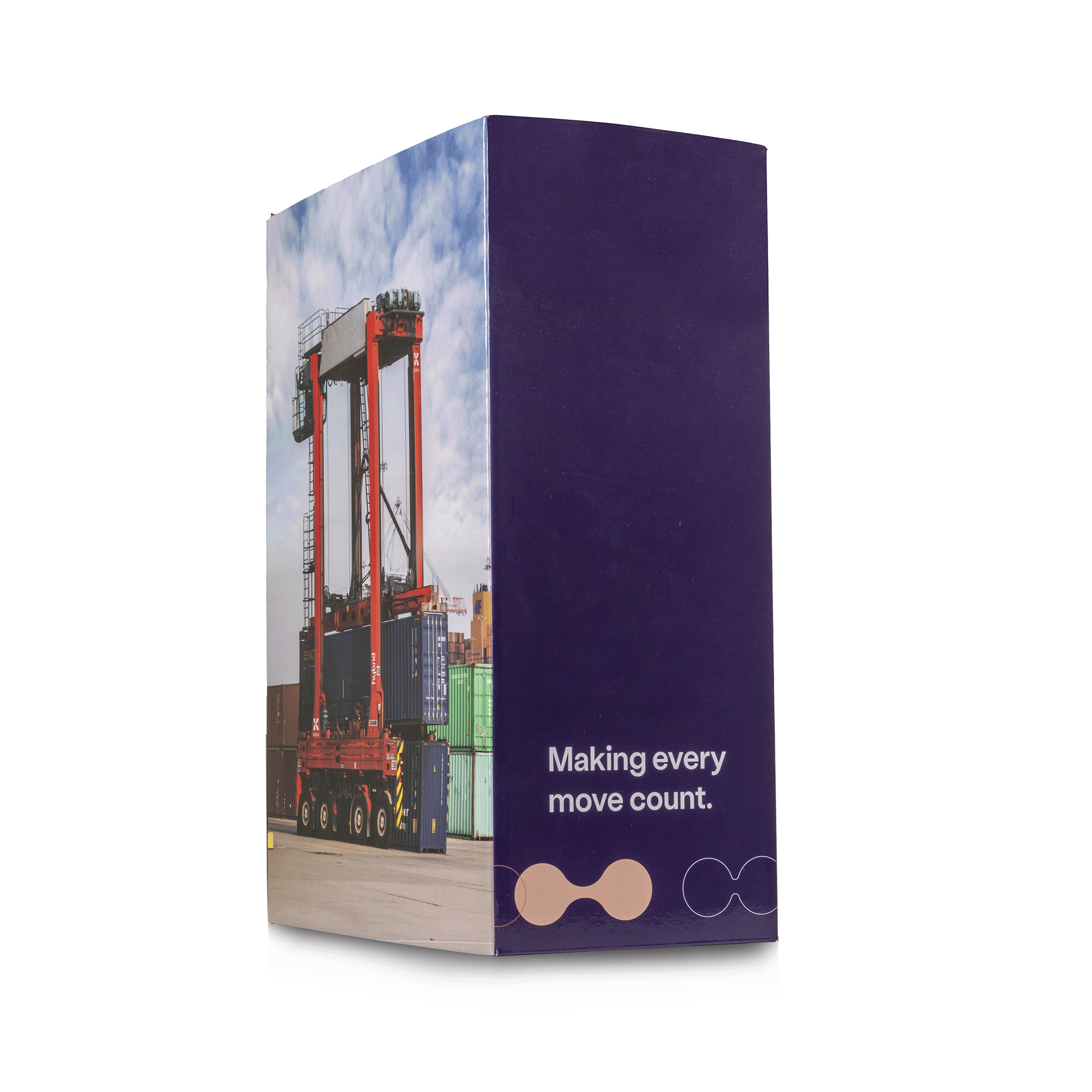 scale model straddle carrier with kalmar branding box