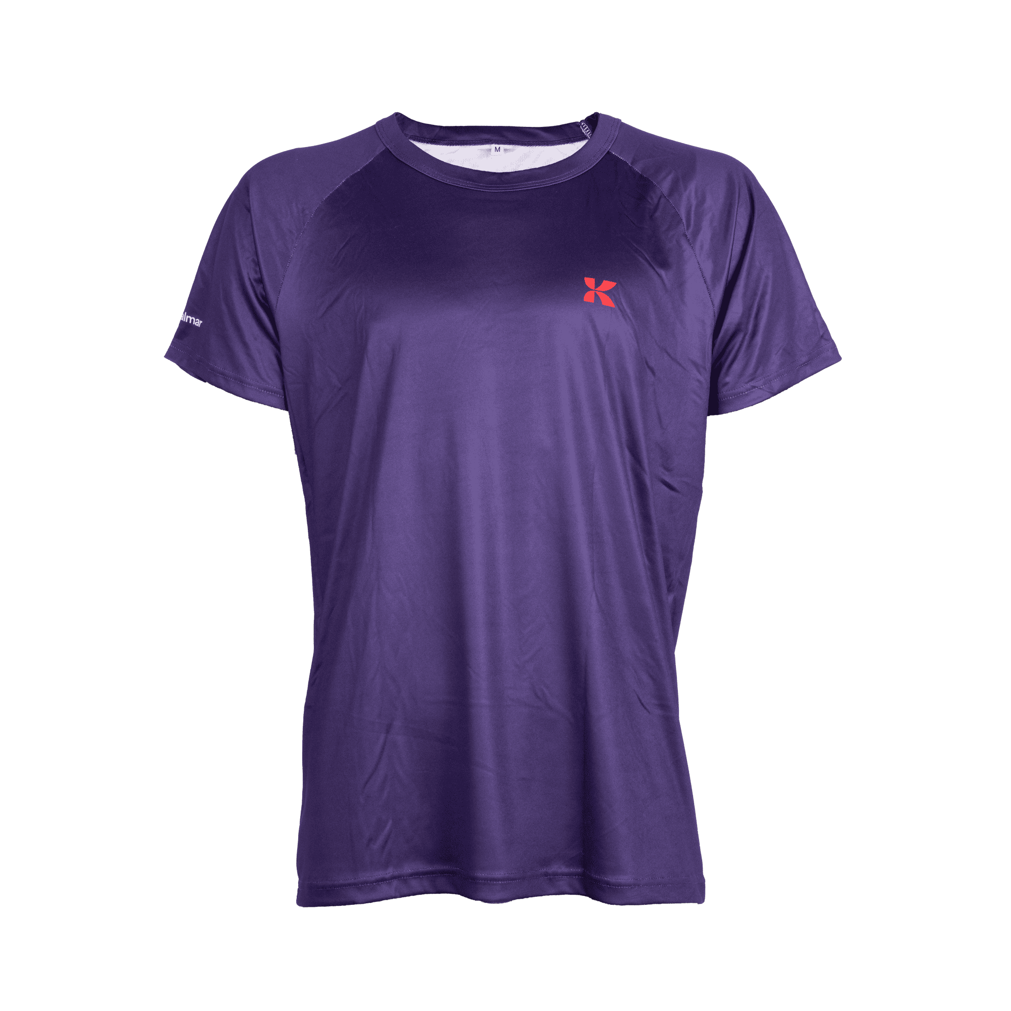 purple active tee with kalmar logo on front