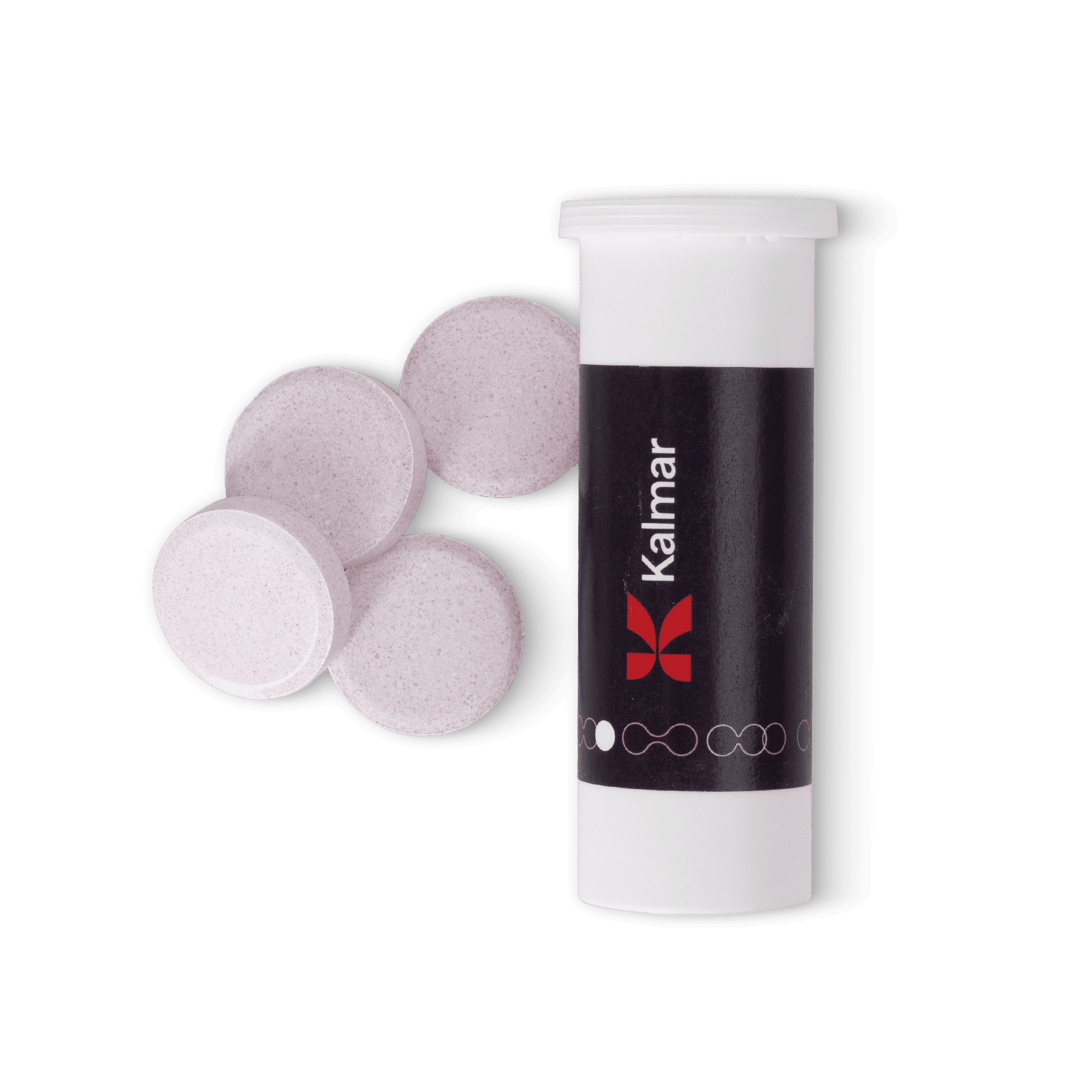 Rehydration Tablets with kalmar logo and pattern