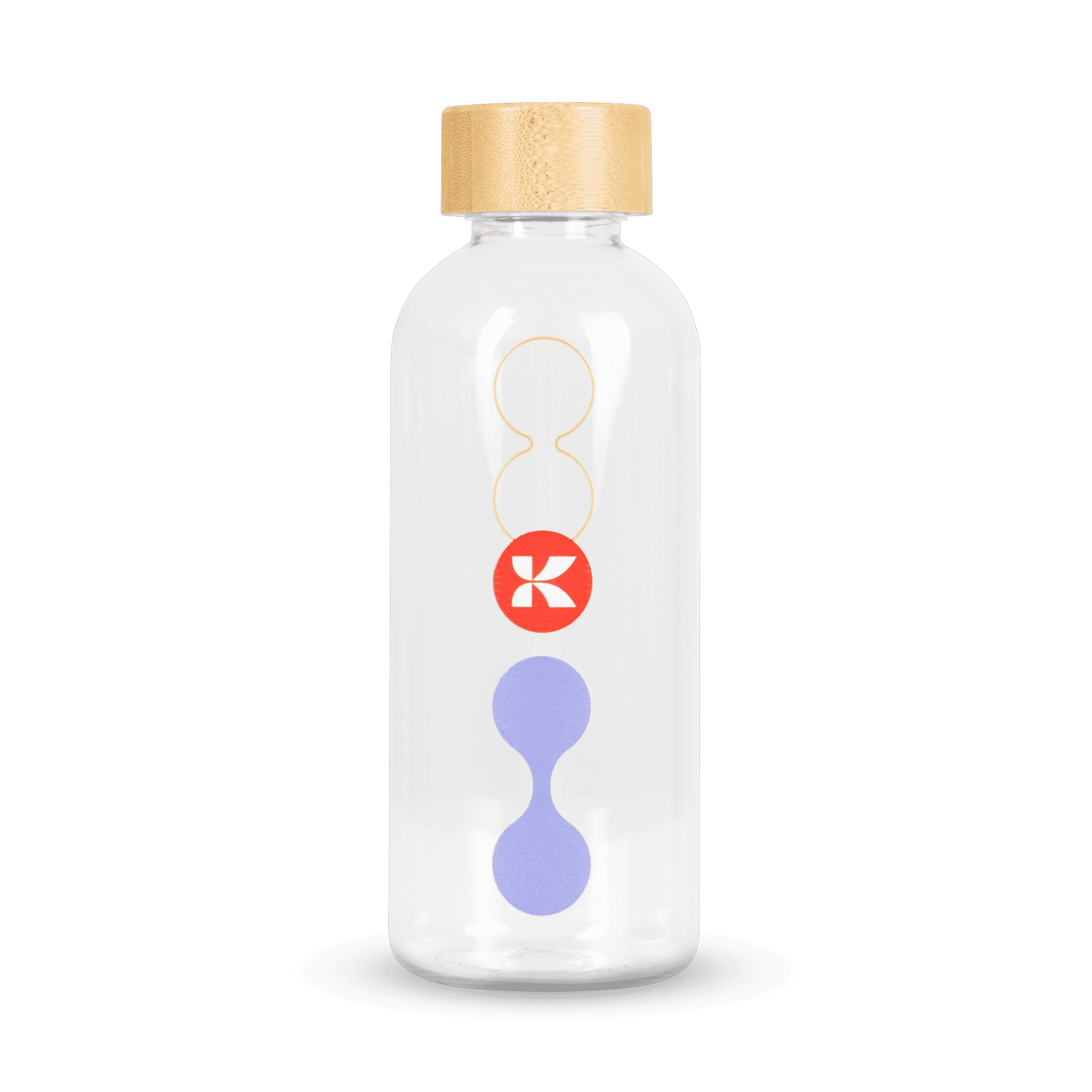 water bottle with kalmar logo and bamboo lid